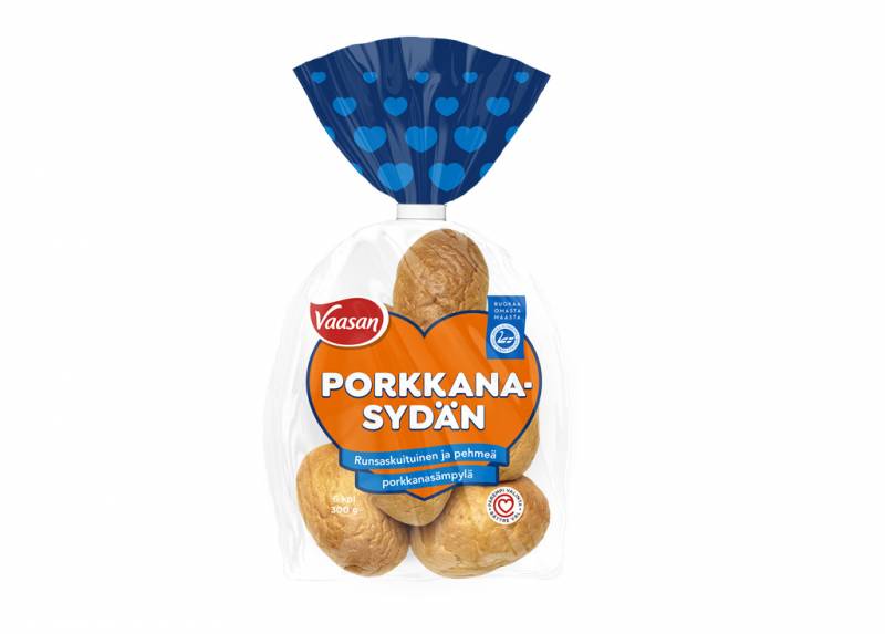 Porkkanasydän sämpylä pussi