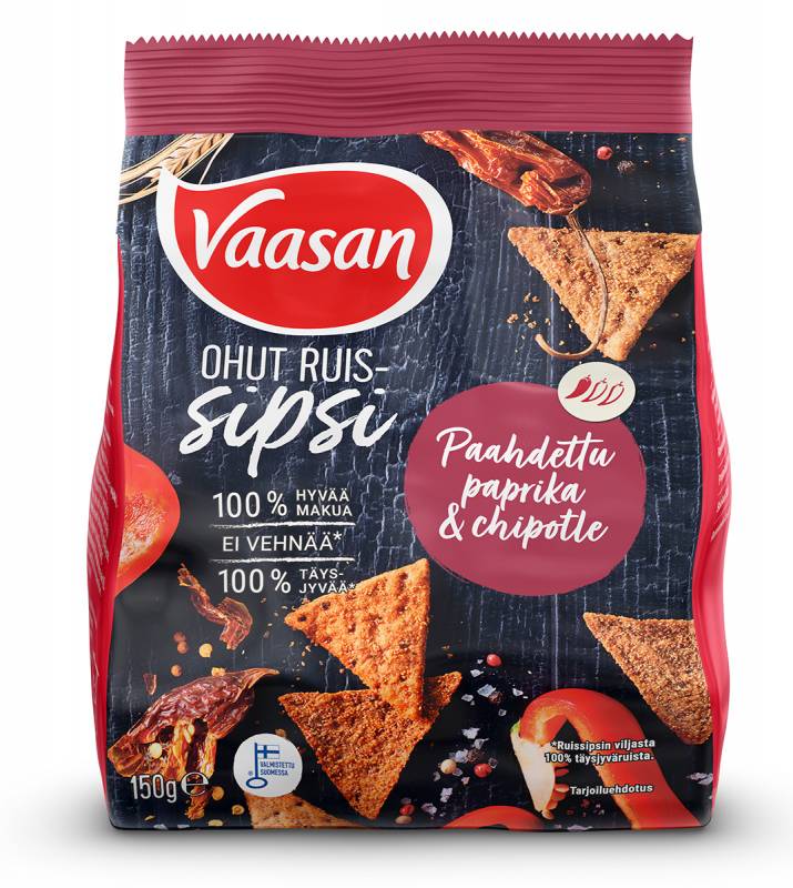 Vaasan Ruissipsi – Paahdettu paprika ja chipotle